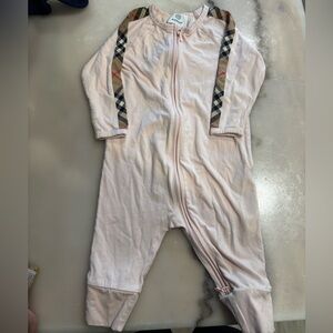 Burberry Light Pink One Piece with Plaid Trim